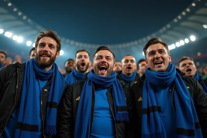Supporters passionnes de l'Inter Milan dans le stade San Siro