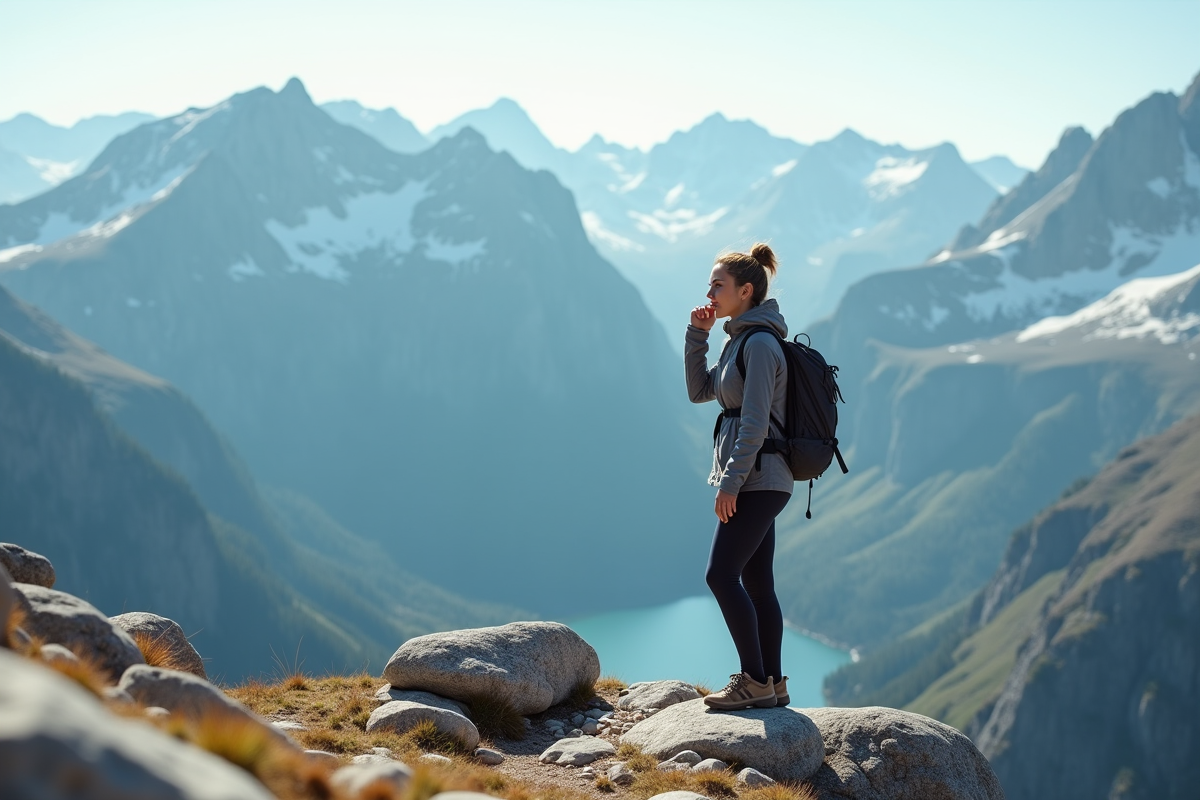 Jeune femme au sommet d