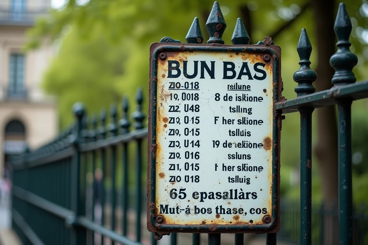 Panneau d'affichage des horaires et tarifs de la piscine des Buttes aux Cailles à Paris