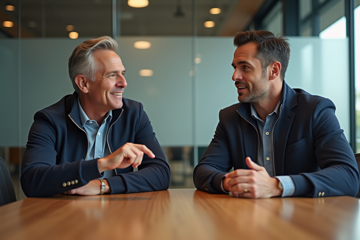 Deux hommes en vêtements décontractés lors d